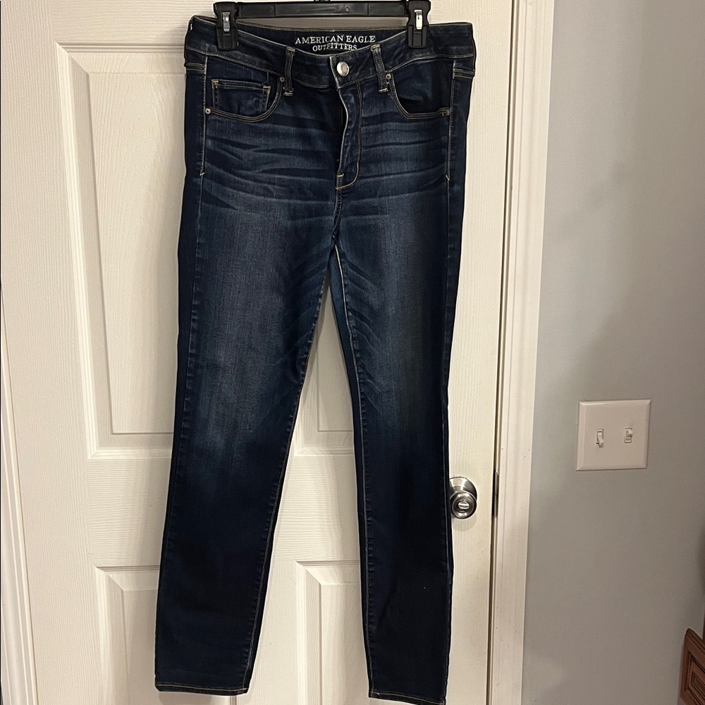 American Eagle Outfitters Women's Deep Blue Skinny Jeans